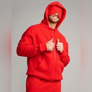 Men's Red Travel Hoodie Jacket - Unbranded
